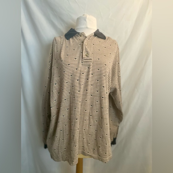Vintage boho long sleeve collared shirt oversized fit - Picture 3 of 12